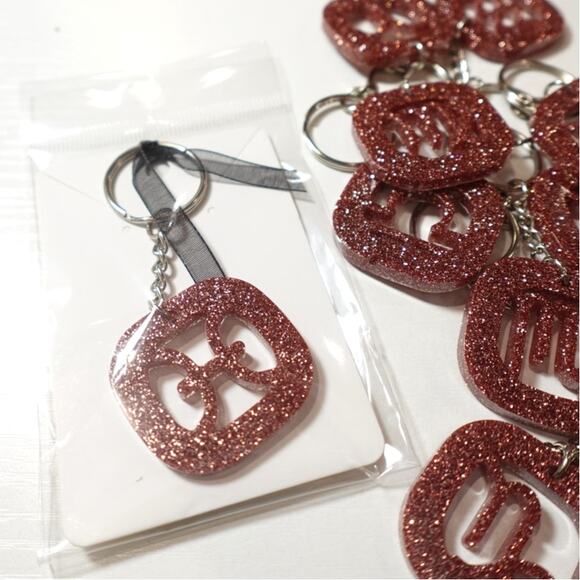 Rose Glitter Gold ZODIAC Charm Keychain - Picture 6 of 11